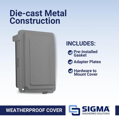 Sigma 14434M 1-Gang Metal While In Use Weatherproof Cover, Gray