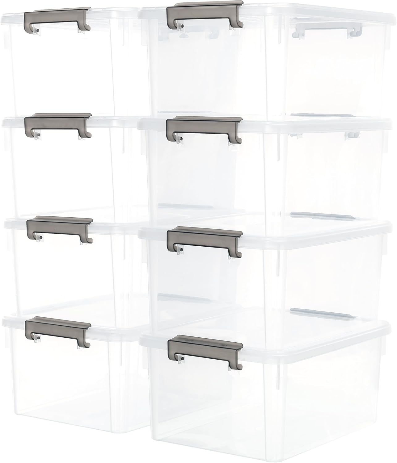 Citylife 57 QT Plastic Storage Bins with Double-Opening Lids, Storage Containers for Organizing, Large Clear Storage Box for Closet, Blankets, 2 Packs