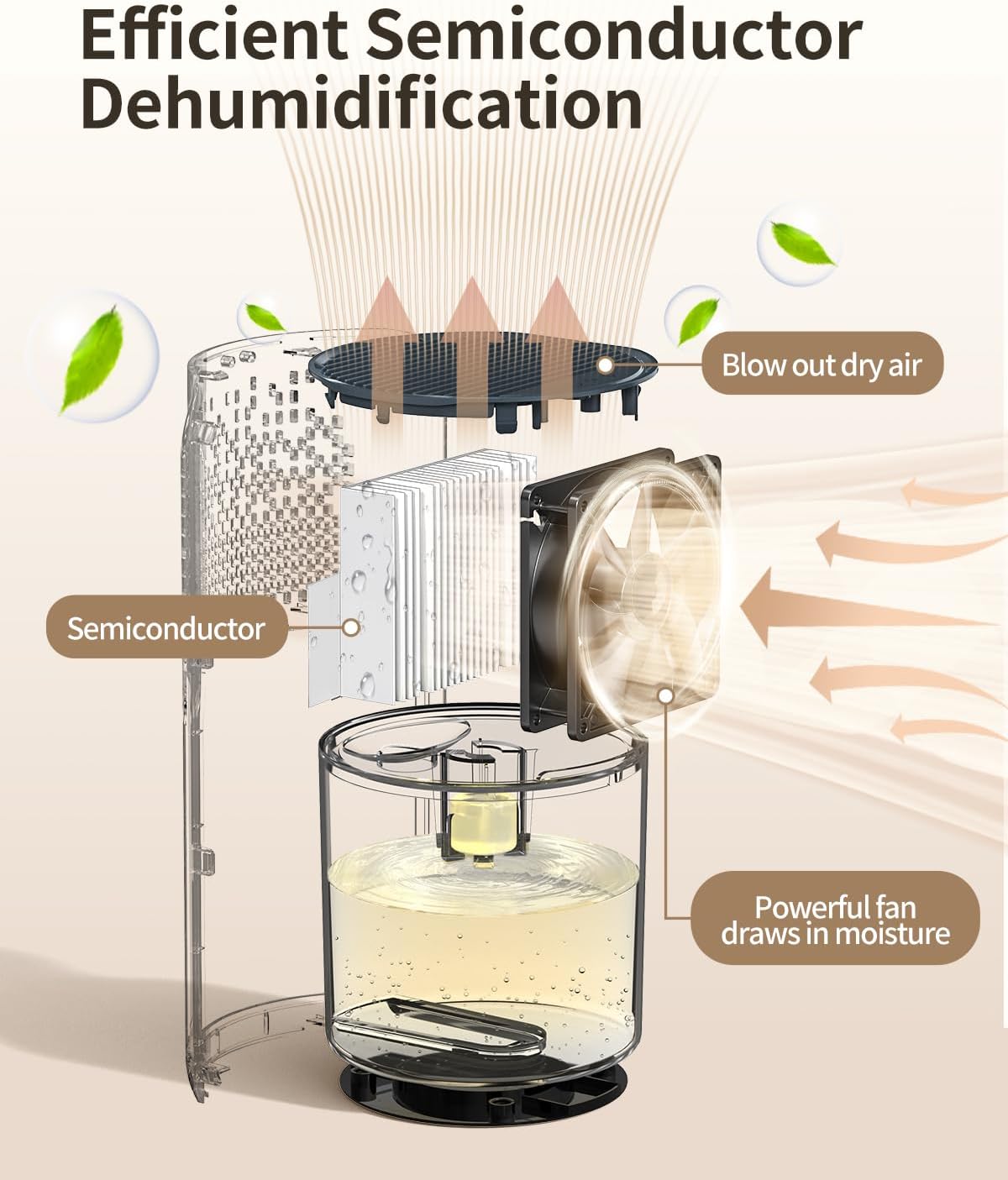 Small Dehumidifier for Bedroom, 42oz Dehumidifier with Auto Shut Off, Quiet Portable Dehumidifier for Bathroom, Closet, RV, 7 Color Night Light