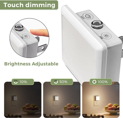 L LOHAS LED Night Lights Plug into Wall 2-Pack, 0.3W Plug in Night Light, Dusk to Dawn, 3000K Soft White, Bright Nightlight Auto-On/Off, for Adults Kids Room Bedroom Bathroom Hallway Kitchen, Non-Dim