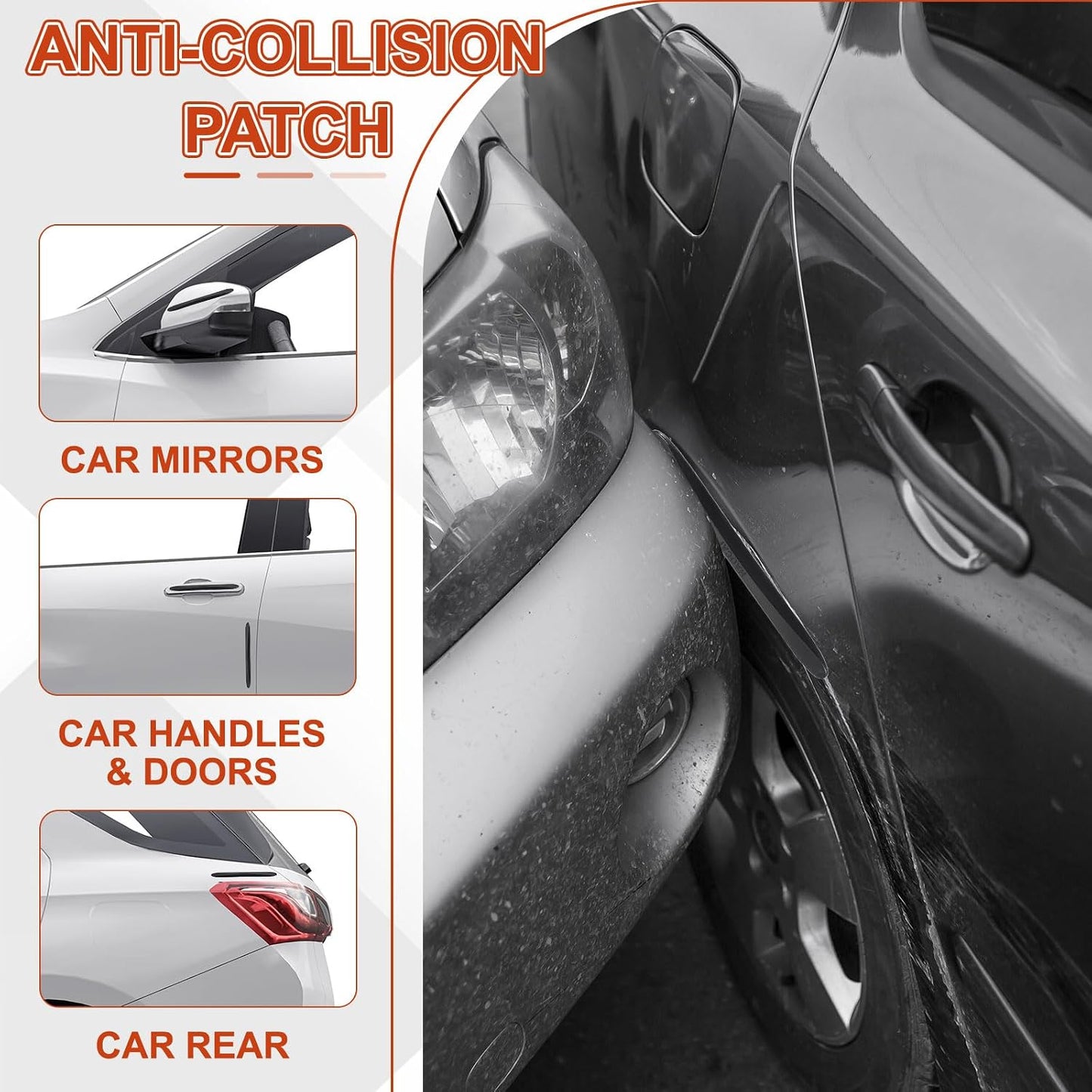 PATIKIL Bumper Guard Strip, 8 Pcs Anti-Collision Patch Anti-Scratch Rear Bumper Protector Trim Self Adhesive Car Side Door Edge Sticker for SUV Pickup Truck, Clear
