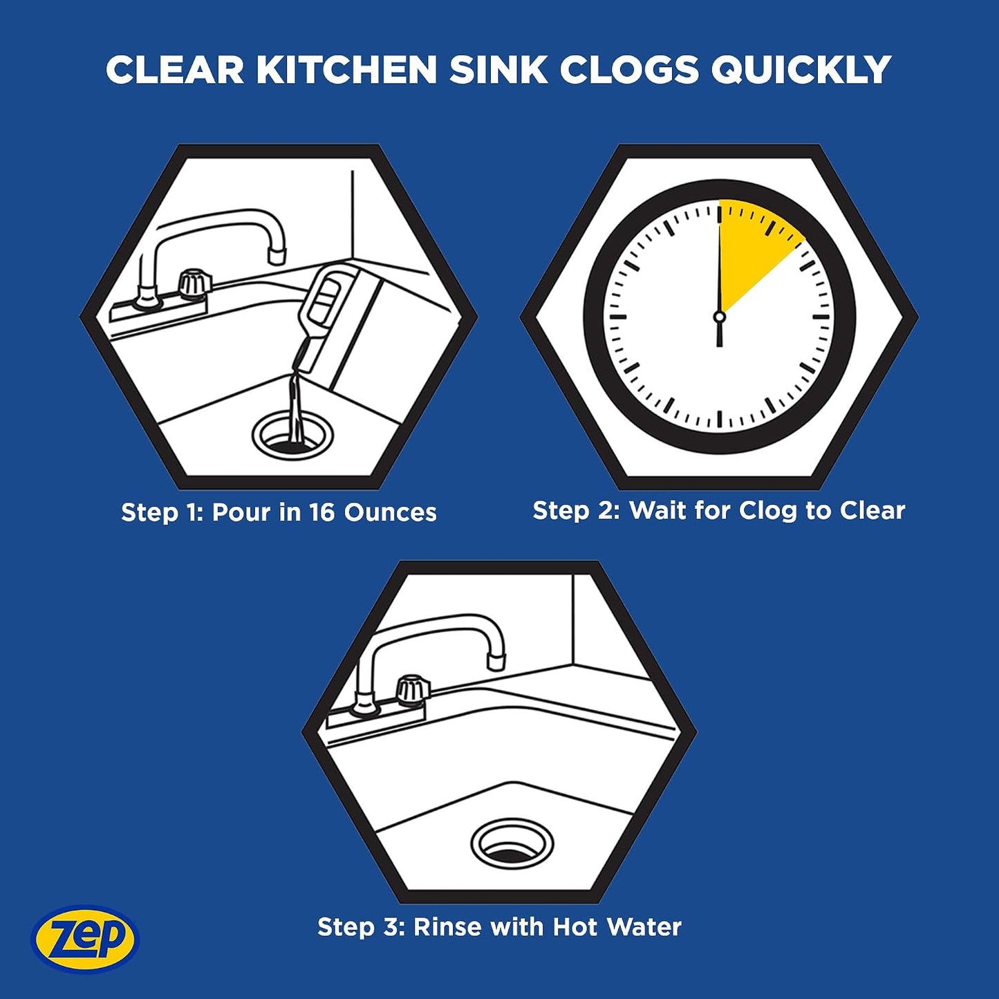 Zep Advanced Kitchen Drain Opener - 32 ounces - U49710 - Formulated for Grease, Food, and Oil-Safe for Garbage Disposal