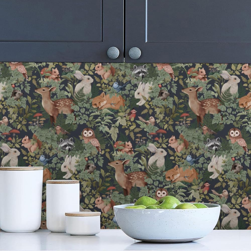 MuralPeel White/Pink/Gold Floral Garden Black Blue Flowers Vintage Peel and Stick Wallpaper Self Adhesive Removable Easy Peel Off Contact Paper Stick on Wall Paper for Bedroom Cabinet Renter Friendly