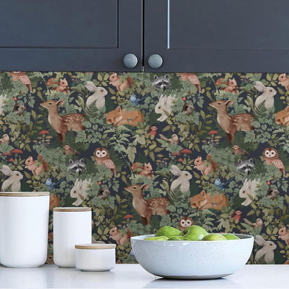 MuralPeel White/Pink/Gold Floral Garden Black Blue Flowers Vintage Peel and Stick Wallpaper Self Adhesive Removable Easy Peel Off Contact Paper Stick on Wall Paper for Bedroom Cabinet Renter Friendly