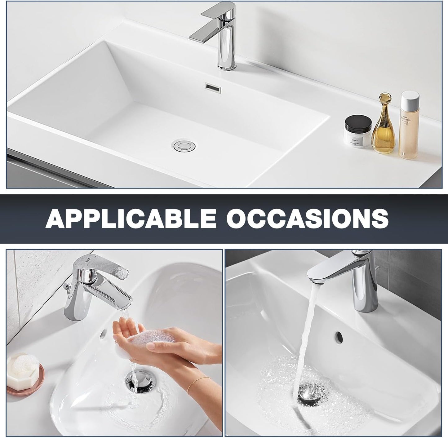 2PCS Bathroom Sink Drain Strainer,Pop Up Sink Drain Stopper Hair Catcher with Removable Stainless Steel Floor Drain Filter Basket,Universal Drain Plug Filter Replacement Bathroom Shower Sink Stopper