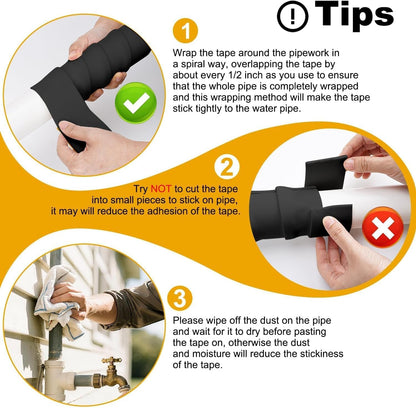 DEMEDO Pipe Insulation Tape, Pipe Wrap Insulation Foam Tape Self Adhesive, Outdoor Water Pipe Insulation Roll for HVAC, AC Line Insulation, 2 inch x 16.5 FT Heat Tape for Water Pipe, White