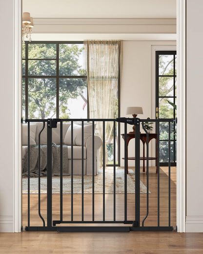 Baby Gate No Drilling, 29"-40" Auto Close Dog Gate Indoor for Doorways & Stairs, Pressure Mounted Adjustable Pet Gate, Easy Walk Through Child Gate for Children & Pets Stroller Friendly, White