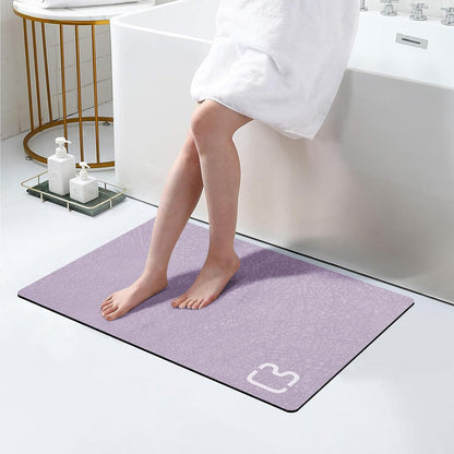 Diatomaceous Earth Bath Mat Rugs Super Absorbent Diatomite Stone Bath Mat Non Slip Quick Dry Thin Bathroom Mat Fit Under Door, Floor Rugs in Front of Bathtub, Shower Room, Sink,15.7"x23.6", Grey