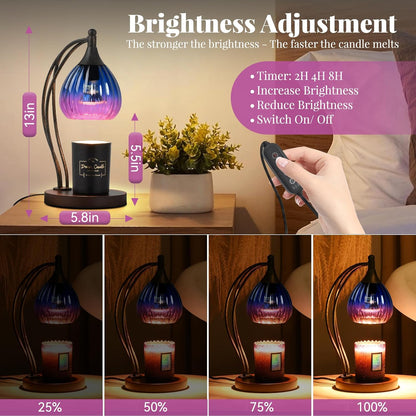 Candle Warmer Lamp with Timer Dimmer - Electric Light Wax Warmer for Jar Candles - Lamp with 2 Bulbs, Unique Birthday Gifts for Women Mom House Warming Gifts New Home Decor