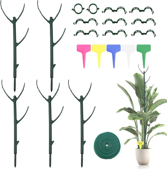 21PCS Stackable Monstera Plant Support Stakes for Indoor & Outdoor Plants, Includes Clips, Tags, Suitable for Supporting Monstera and Climbing Plants,for Vine Climbing and Stem Stabilization