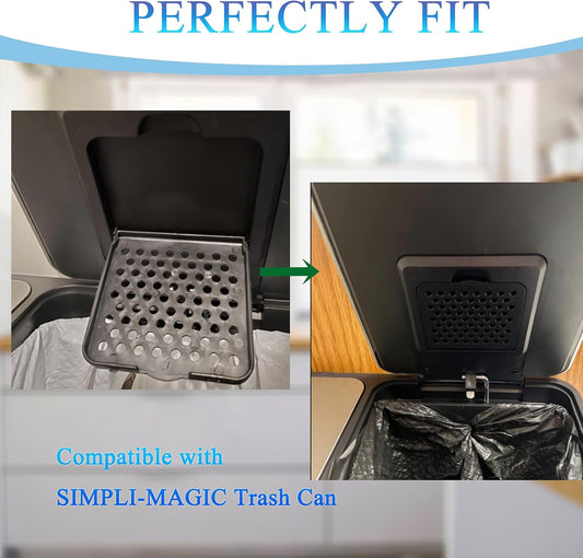 PurifyLogix 6 PCS Odor Absorbing Filter Refills for SIMPLI-Magic Trash Can | Activated Charcoal Deodorizer for SIMPLI-MAGIC Garbage Bins with Built in Odor Filter Compartment, Square