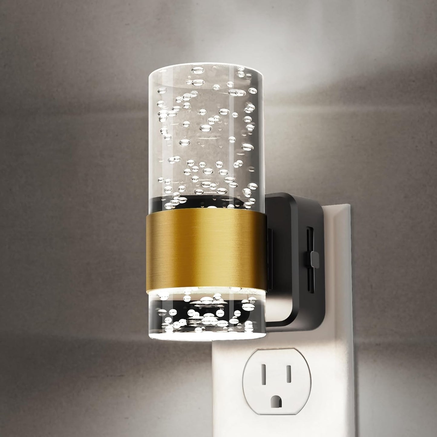 L LOHAS LED Night Light,Dimmable Night Lights Plug into Wall, 2 Pack Acrylic Nightlight with 0-100 LM Adjustable Brightness, 3000K Plug in Night Light with Dusk to Dawn Sensor, for Bathroom Hallway
