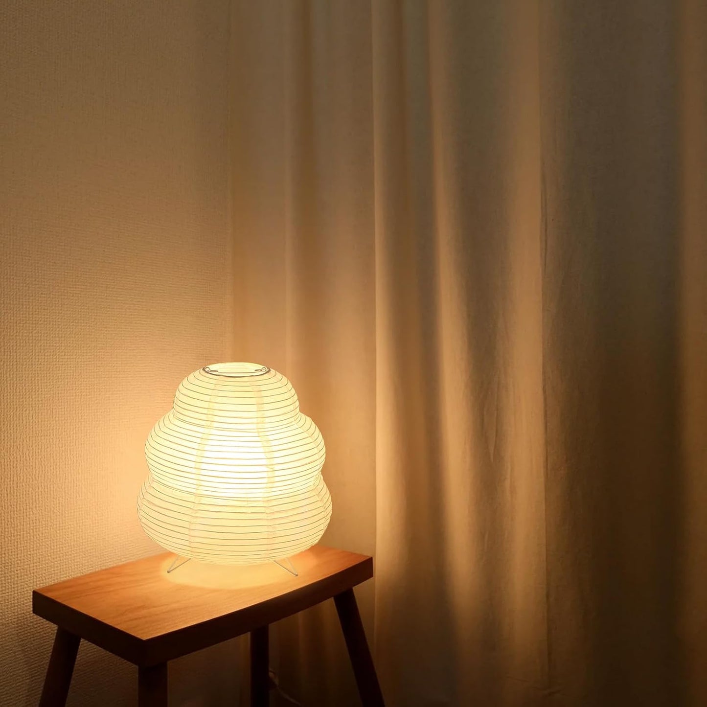 Small Rice Paper Lamp, Japanese Lamp Lantern Table Lamp, Paper Table Lamp, Lantern Lamps for Desk Bedrooms Bedside Night Light (Tower)