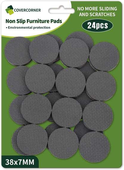 Non Slip Furniture Pads 36 PCS 1'' Square - Anti Slip Furniture Pads - Self Adhesive Rubber Feet Furniture Feet - Chair Leg Floor Protectors - Keep Furniture in Place