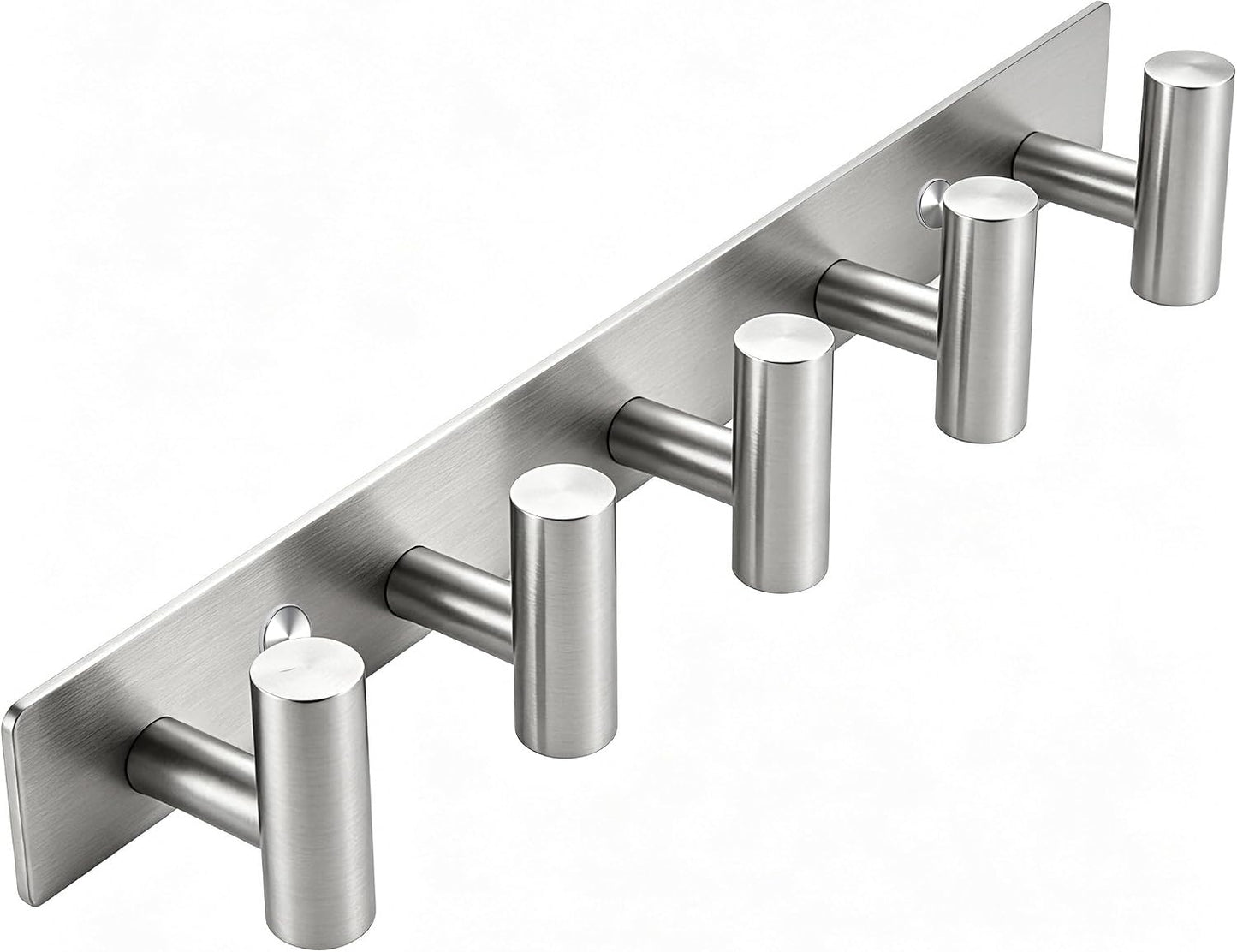 Matte Black Coat Rack Wall Mount - 6 Hooks, Heavy Duty Stainless Steel Wall Hooks for Towels, Coats, Robes, Bags, Hats, Keys, Wall Coat Hanger for Bathroom, Entryway, Kitchen, Hotel, Bedroom, Office