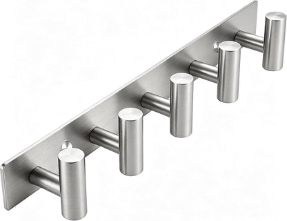 Matte Black Coat Rack Wall Mount - 6 Hooks, Heavy Duty Stainless Steel Wall Hooks for Towels, Coats, Robes, Bags, Hats, Keys, Wall Coat Hanger for Bathroom, Entryway, Kitchen, Hotel, Bedroom, Office