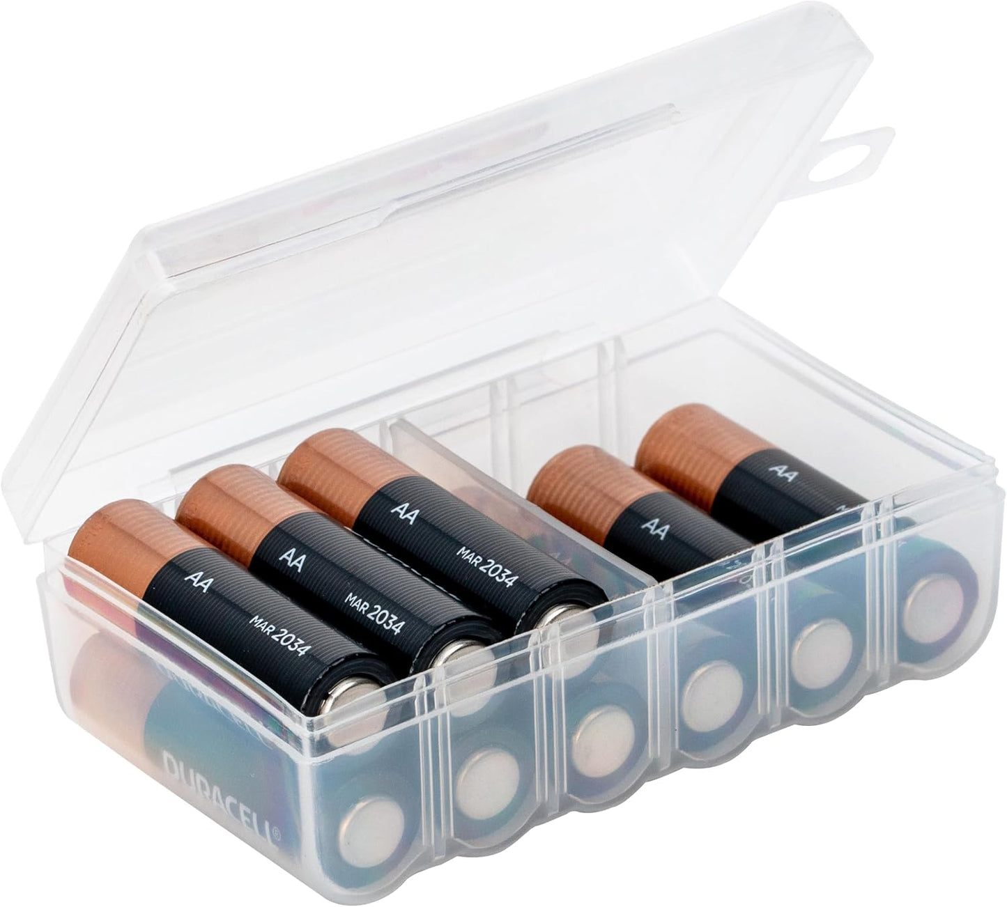 Dial Industries Battery Organizer Case with Tester for 12 AAA 12 AA 6C 4D | Compact cases for organizing in garage, toolboxes, RVs etc. Clear cases so easy to find in emergencies vs loose in drawer.