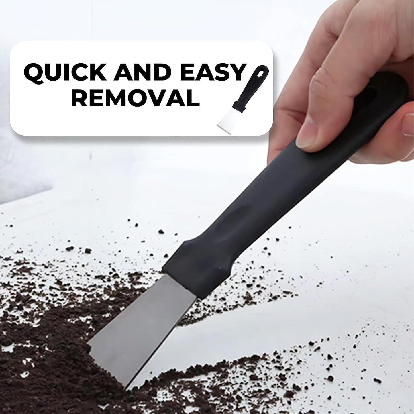 Glass Stove Curved Edge Scraper Flexible Black Straight Tool for Grease and Residue Removal