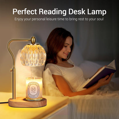 Candle Lamp with Timer & Dimmer - Height Adjustable for Scented Candles, with 2 * 50W Bulbs - Home Decor Gift for Mothers Day (Black)