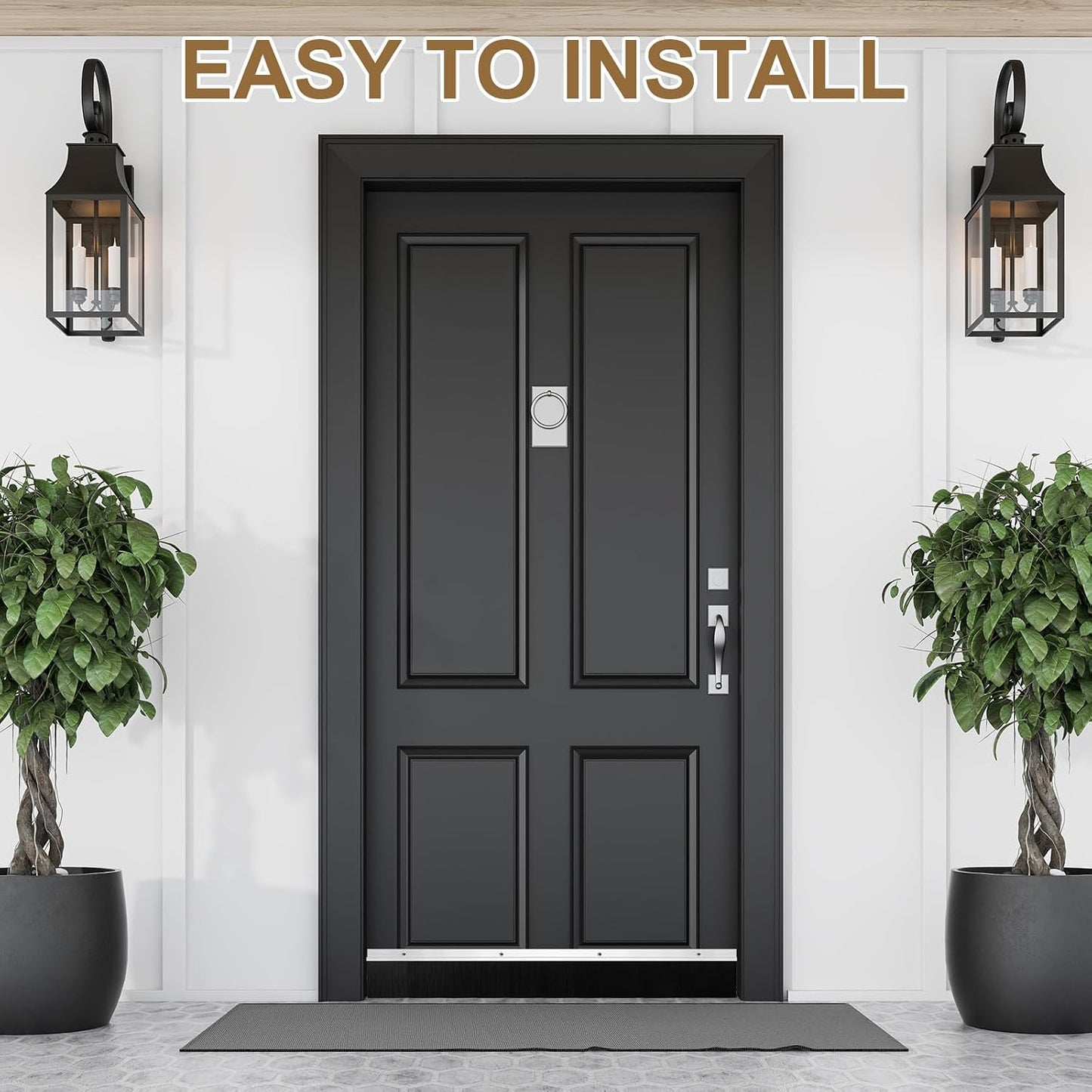 Frienda 2 Set Door Brush Bottom Sweep Brush Weather Stripping Aluminum Door Seal with Screws for Gaps up to 1 Inch, for Home, Commercial Gate, Fill Gaps Dust, Debris (1 x 36 Inch,Gray)