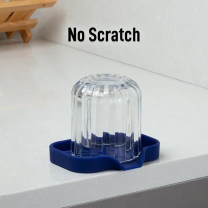Zulay Kitchen (9x3.5in) Sponge Holder for Kitchen Sink - Flexible Heavy-Duty Multipurpose Sink Caddy - Counter Organizer for Kitchen, Bathroom, Makeup, Trinkets & More! (Grey)