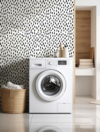HAOKHOME Peel and Stick Wallpaper Boho Modern Dots Wall Paper Removable for Bathroom Caramel/White Contact Paper 17.3in x 9.8ft
