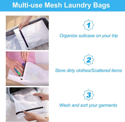 GOGOODA Mesh Laundry Bags for Delicates Durable Protective Wash Bags | Travel Storage Bags for Intimates Lingerie, 3PCS（3XXL）