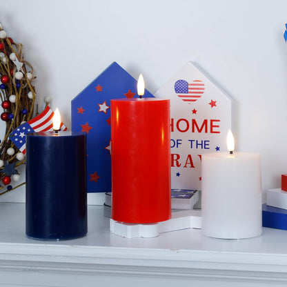 JOIONE Flameless Pillar Candles with Remote, 3 Pack Battery Operated Real Wax LED Candles, LED Candle that Perfect for Home Decorations Fireplace Table, White