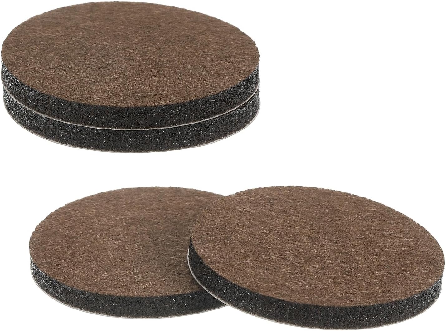 uxcell Furniture Pads, 24Pcs 1.25" - Round Self Adhesive Felt Furniture Pads, Floor Protectors for Furniture Feet Chairs Legs Hardwood Floors (Brown)