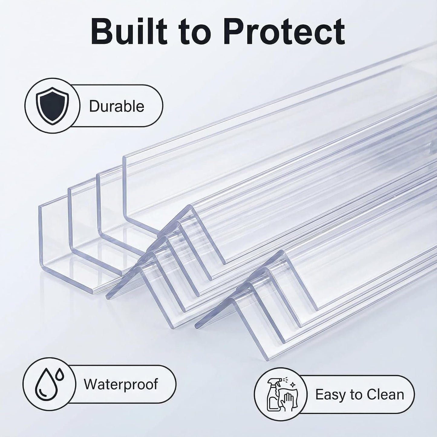 Wall Corner Protector, Walls Edge Protector，Self-Adhesive Wall Corner Guards,PVC Double Side Edge Protector， Furniture Stairs Guard (Gray 2PCS 90cm/35.4in)