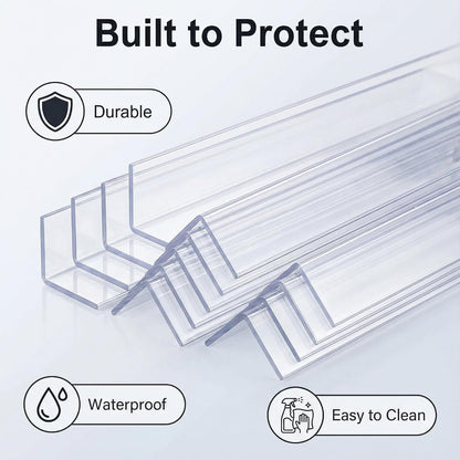 Wall Corner Protector, Walls Edge Protector，Self-Adhesive Wall Corner Guards,PVC Double Side Edge Protector， Furniture Stairs Guard (Gray 2PCS 90cm/35.4in)