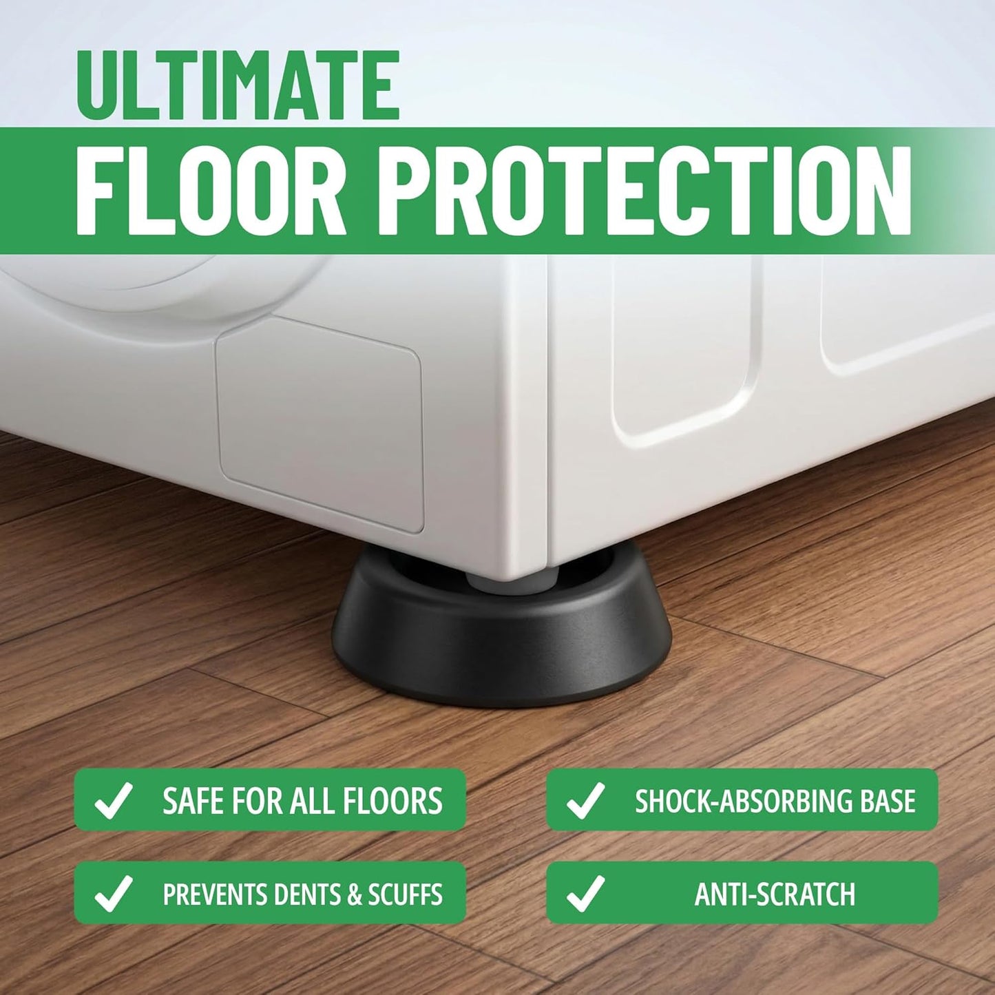 Evelots Anti Vibration Pads for Washing Machine - 8 Pack - Washer Dryer Pedestal Pads - Noise Dampening Support - Floor Protection - Stabilize Washer and Dryer