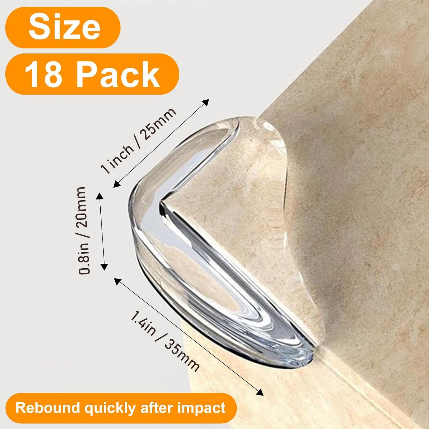 24 Pack Clear Table Corner Guards – Baby Proof Edge Protectors, Heavy Duty Transparent PVC Bumpers for Furniture, Self-Adhesive Corner Covers for Glass, Wood, Marble Countertops