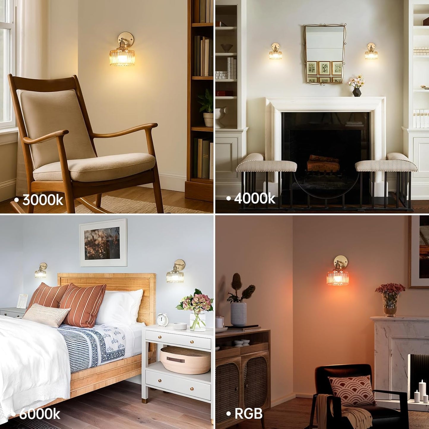 Shenmoyl Vintage Battery Operated Wall Sconce with Clear Striped Glass Lampshade 5000 mAh Rechargeable Battery Powered Wall Light with Remote Control for Bedside Bedroom Doorway, Set of 2