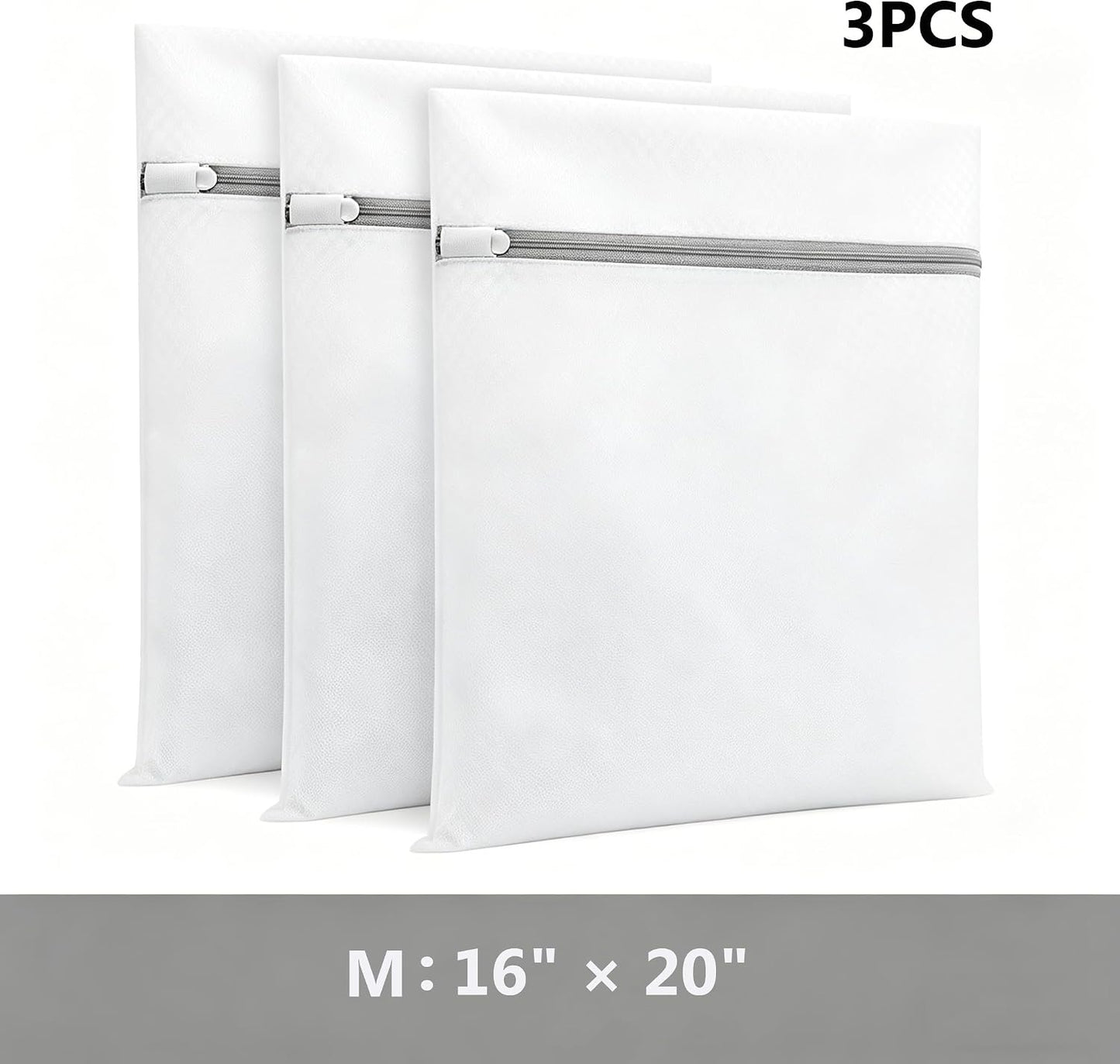 3Pcs Mesh Laundry Bags with Sturdy Zipper,washing Bags for Washing Delicates,Protect Clothes in Washing Machine for Home, College & Dorm (3 Medium)