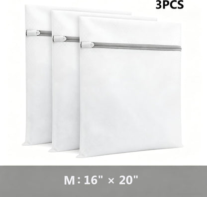 3Pcs Mesh Laundry Bags with Sturdy Zipper,washing Bags for Washing Delicates,Protect Clothes in Washing Machine for Home, College & Dorm (3 Medium)