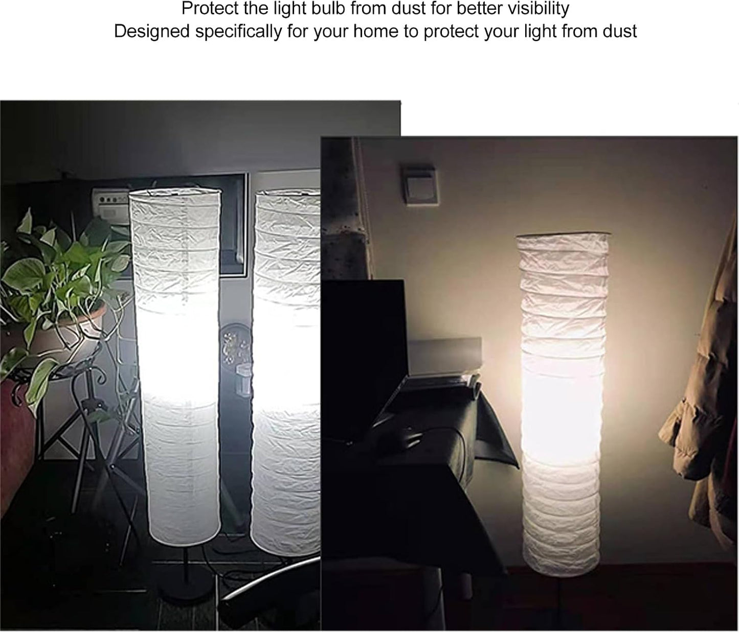 Rice Paper Lamp Shade 37 Inch, Ideal for Living Room Bedroom Hotel, Replacement Cover for Floor Table Desk Bedside Wall Lamp