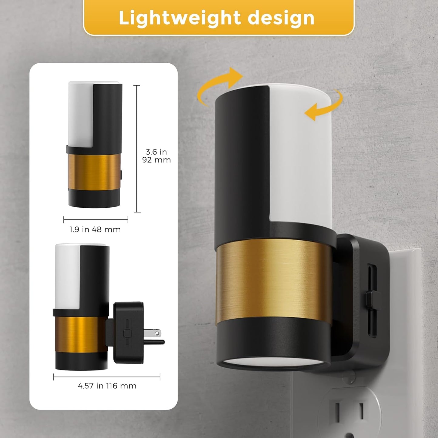 L LOHAS LED Night Light Plug in, Night Lights Plug into Wall, Light Sensor, 0-100LM Soft White 3000K, Dimmable Night Light, Modern Nightlight for Kids Bathroom Hallway Bedroom Kitchen Stairway, 2 Pack