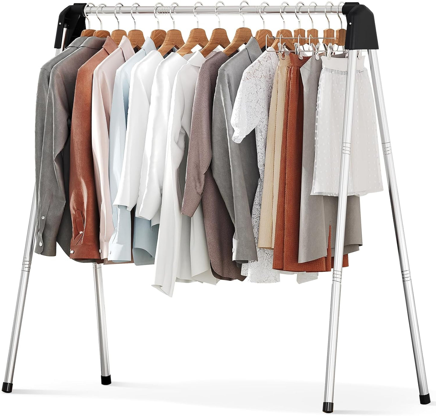APEXCHASER Clothes Drying Rack Foldable, Stainless Steel Laundry Drying Rack Collapsible, Clothes Hanger for Sweater Baby Clothes Towel for Indoor & Outdoor, Portable Clothes Airer for Travel