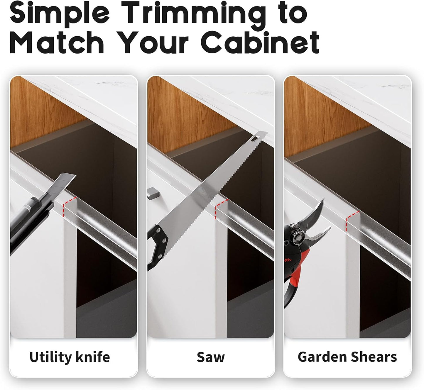 Cabinet Protector Edge Guard (Pack of 6), 17.7" Clear PVC Cabinet Edge Protectors for 3/4" Thick Kitchen Cabinets Doors – Slip-On No-Tool Sliding Installation