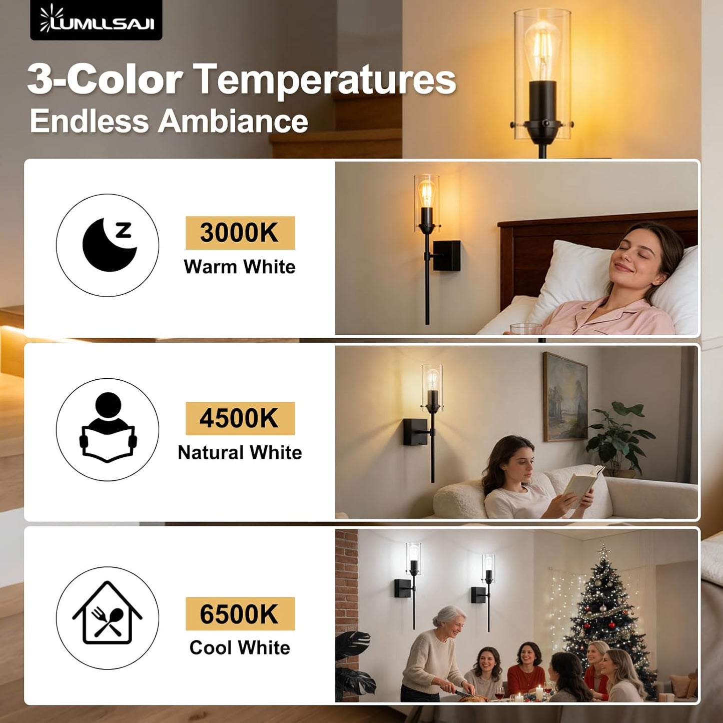 Battery Operated Wall Sconce, Glass Wireless Wall Sconces Set of Two Rechargeable with Remote Control Dimmable Wall Light for Bedroom Living Room Hallway Entryway, 3000-6500K