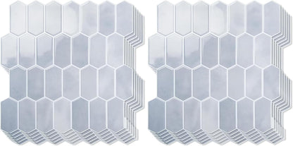 Art3d 10-Sheet Heavy-Duty Peel and Stick Backsplash, Self-Adhesive Vinyl Wall Tiles for Kitchen Countertop Bathroom, White