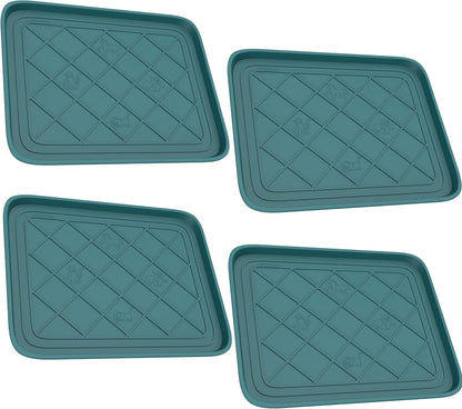 Stalwart All-Weather Boot Tray, Indoor Outdoor Doormat for All Seasons, 2 pk Small, Black