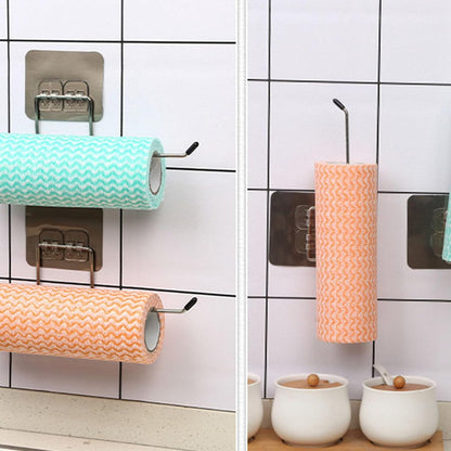 Towel Holder, Wall Hanging Stainless Steel Paper Towel Bar, Dishcloth Rack for Kitchen Bathroom, Disposable Dishcloth Rack, Space Saving Design Multi Functional Use