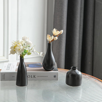 JOJUNO White Bud Vases, Small Ceramic Vase Set of 11, Mini Pottery Vases for Flowers, Decorative Pieces for Home Modern Decor, Boho Decor, Chic Accents for Living Room Dining Table Shelves