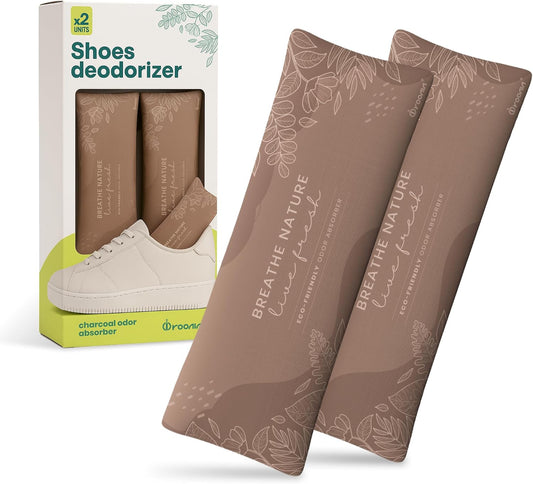 Roonin Shoe Deodorizer Insert - Shoe Odor Elimination - Activated Charcoal Odor Absorber - Odor Eliminator For Shoes - Shoe Freshener - Boot Deodorizer (6-pack)