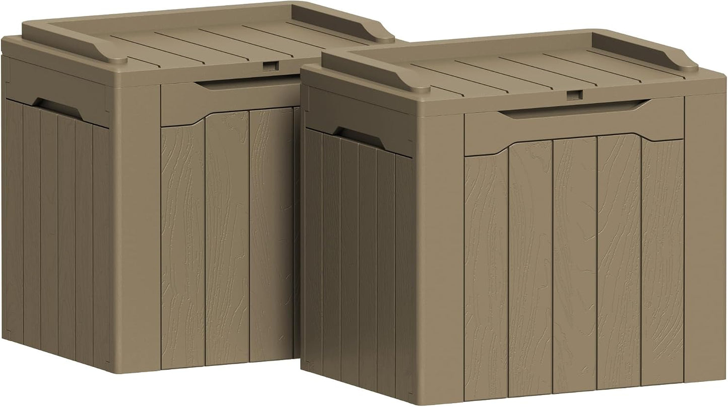 Greesum 31 Gallon Resin Deck Box All Weather Outdoor Storage Boxes for Patio Furniture Set,Outdoor Toys,Garden Tools,Black