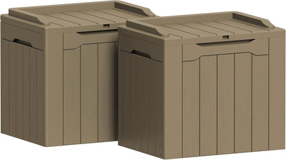 Greesum 31 Gallon Resin Deck Box All Weather Outdoor Storage Boxes for Patio Furniture Set,Outdoor Toys,Garden Tools,Black