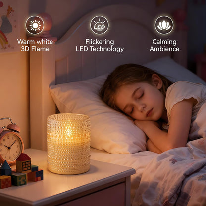 Dotted Glass Flameless Candles with Remote Timer, Real Wax Battery Operated LED Pillar Candles with 3D Flickering Flame for Festival Wedding Home Party Decor, 3" x 4", 4" x 5", Set of 2 (White)