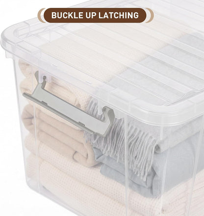 Citylife 57 QT Plastic Storage Bins with Double-Opening Lids, Storage Containers for Organizing, Large Clear Storage Box for Closet, Blankets, 2 Packs